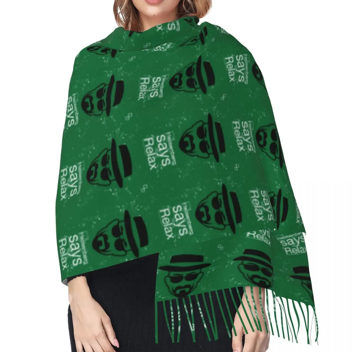 Женская зимняя шаль с принтом Вальтер Уайт из мягкой ткани модный универсальный