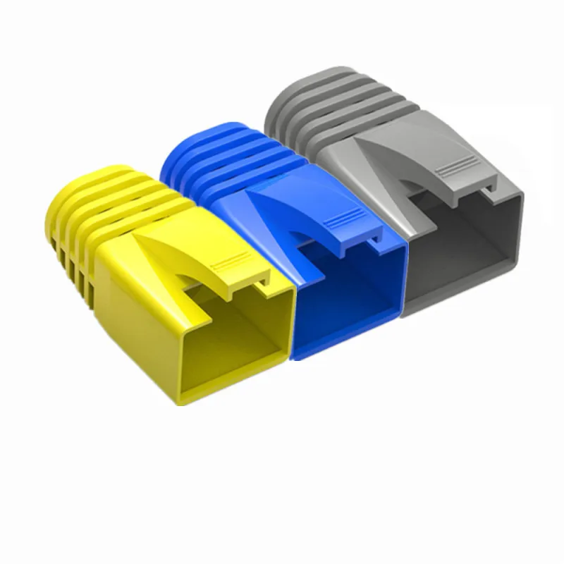 Фото RJ45 Cat7 Cat6a, колпачки, чехлы, ботинки, сетевой кабель Ethernet, разъем Cat 7, защитный рукав, разноцветная оболочка, цветная втулка №1