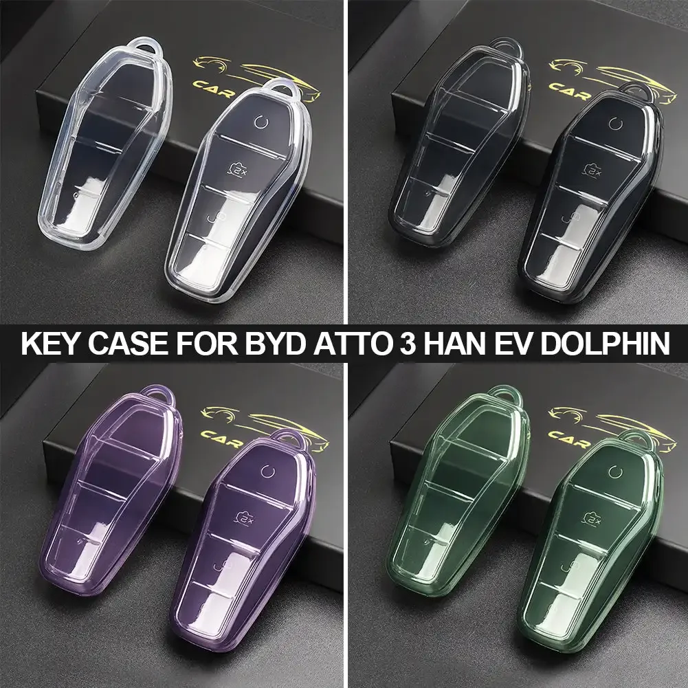 Новый мягкий чехол из ТПУ для автомобильного ключа BYD Atto 3 Han EV Dolphin 4 кнопки