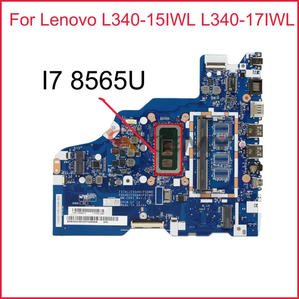 

NM-C091 For Lenovo L340-15IWL L340-17IWL Motherboard with CPU I7 8565U 0G UMA DDR4 100% Fully Tested