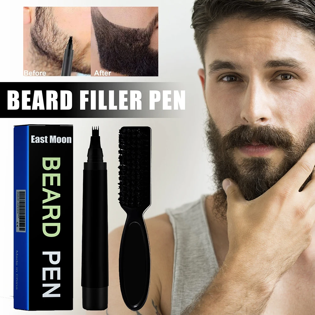 

Beard Filling Pen Kit Mustache Enhancer Fill Brush Pencil Man Cosmetic Coloring Shaping Tools Beard Pen Set Beauty Health