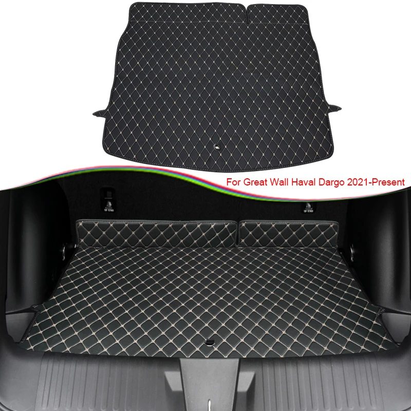 1pc Leather Car Custom Trunk Mat For Great Wall Haval Dargo 2021-2025 Waterproof Anti-Dirty Protector Tray Cargo Liner Accessory