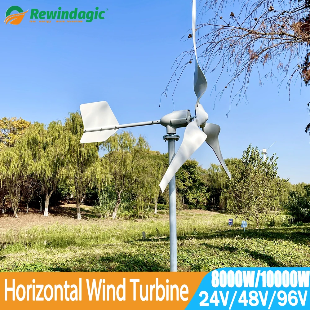 

8000W 10000W Wind Turbine Generator Complete Set 24V 48V 96V Free Energy Generators Windmill With Controller Off-Grid Inverter