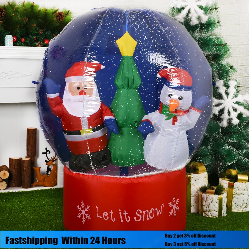 

Snowflake Santa Snowman Hot Air Balloon inflatable Christmas Outdoor Decorations New Year Decor for Home Christmas Decor