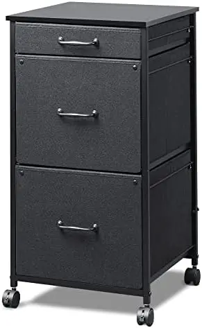 

File Cabinet, Dresser for Bedroom with 3 Drawers, Printer Stand with Fabric Drawers, Vertical Filing Cabinet fits A4 or Letter S