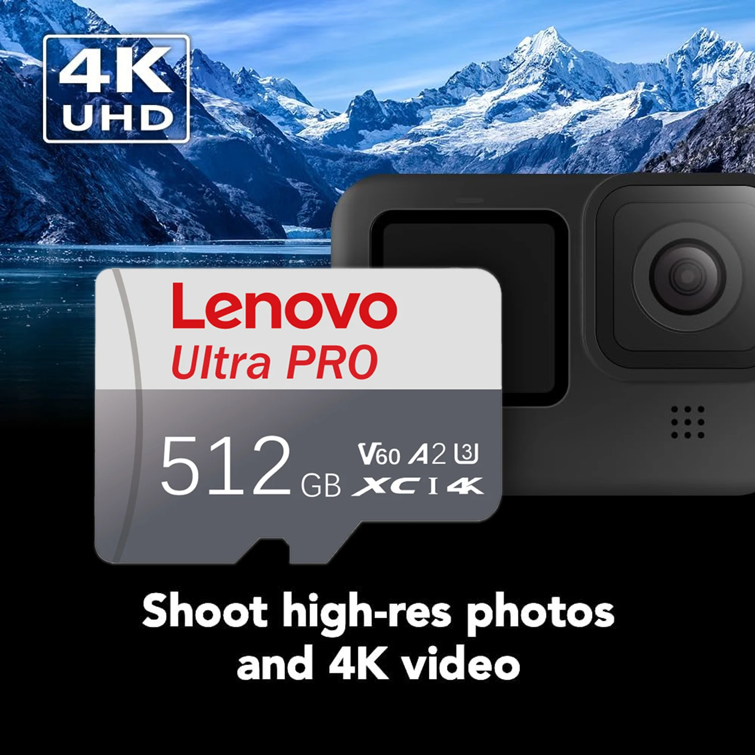 Фото Карта памяти Lenovo High Endurance Micro SD 128 ГБ 256 ГБ 512 ГБ V60 A2 4K Full HD TF для домашней камеры видеонаблюдения, дрона, ПК №3