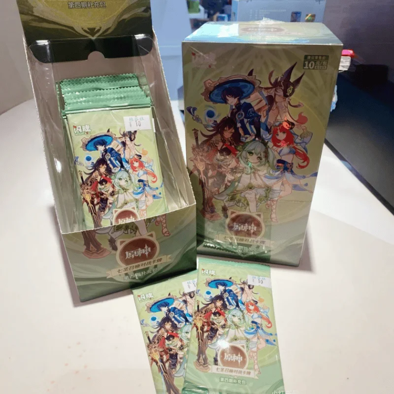 Фото Коллекционные карты Genshin Impact Vol.4: Genius Invokation TCG — Боевые карты с аниме-персонажами для соревновательной игры и бустинга №1