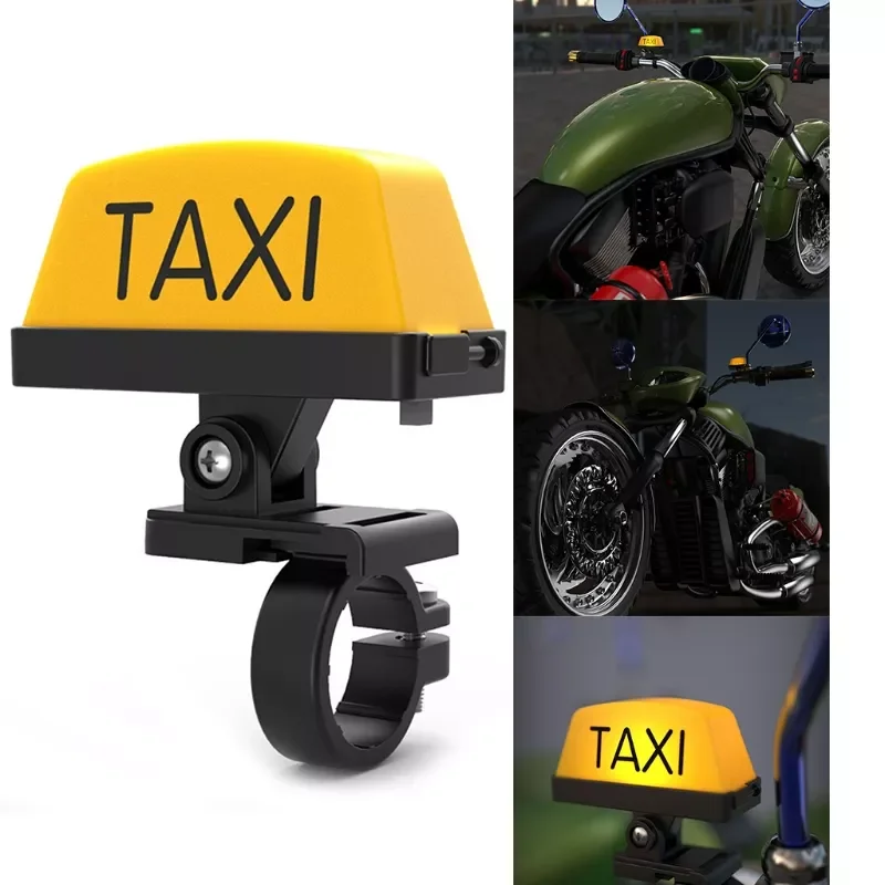

1Pc Motorcycle Decoration Modified Light Adjustable Handle Helmet Light USB Rechargable Warning Taxi Box Sign LED Lamp Indicator