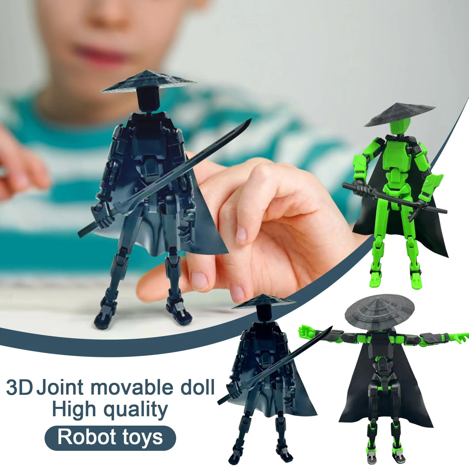 Набор фигурок для мобильных телефонов с 3D принтом робот Титан и движущийся