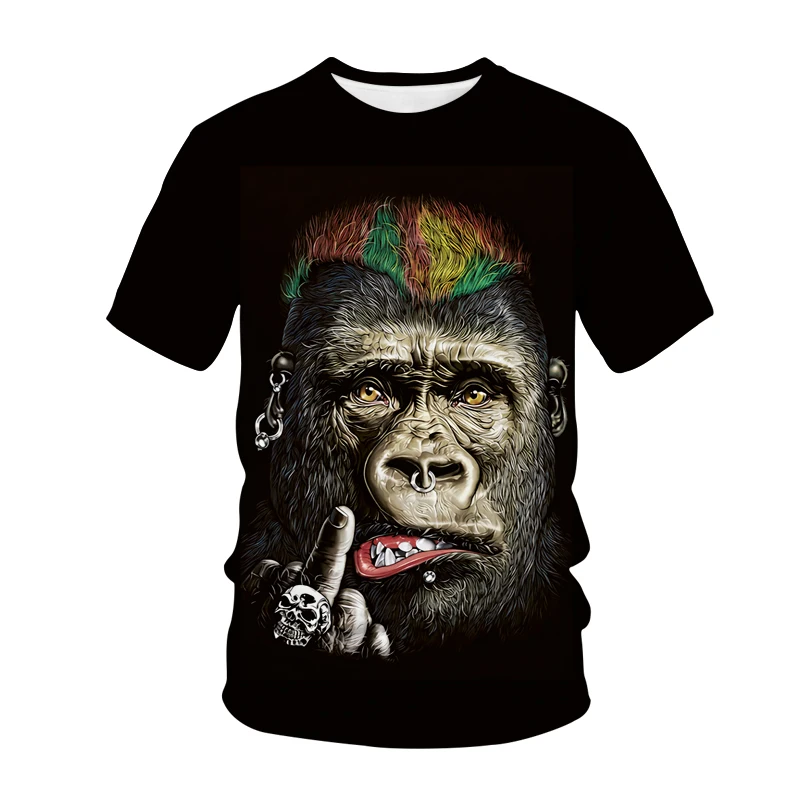 

Mais novo engraçado t-shirts macaco gorila 3d impressão streetwear masculino moda animal t camisa hip hop camiseta topos criança