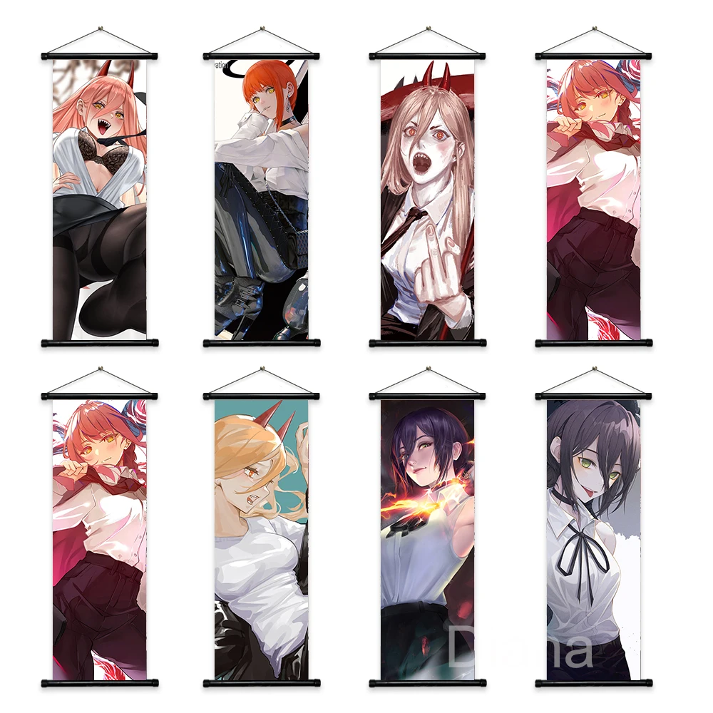 

Japanese Anime Chainsaw Man Character Series Wall Art Comic Poster Hanging Scroll Canvas Painting Living Room Home Decor Prints