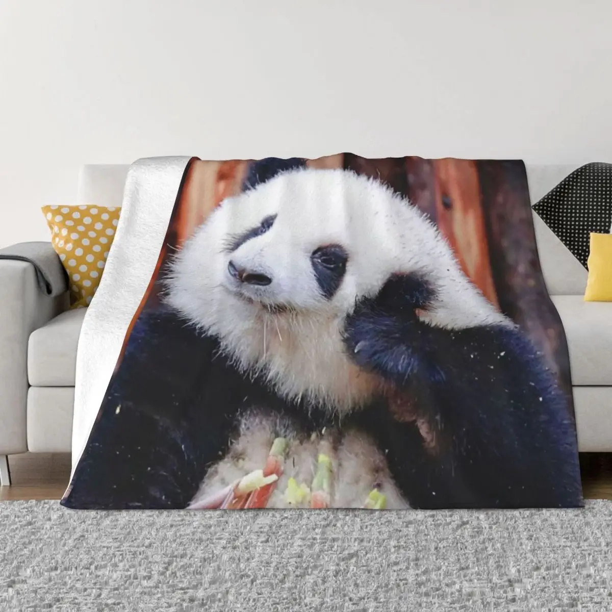 

Одеяло с животными Huahua, панда, зимнее теплое фланелевое одеяло с защитой от пиллинга для спальни, путешествий, кемпинга