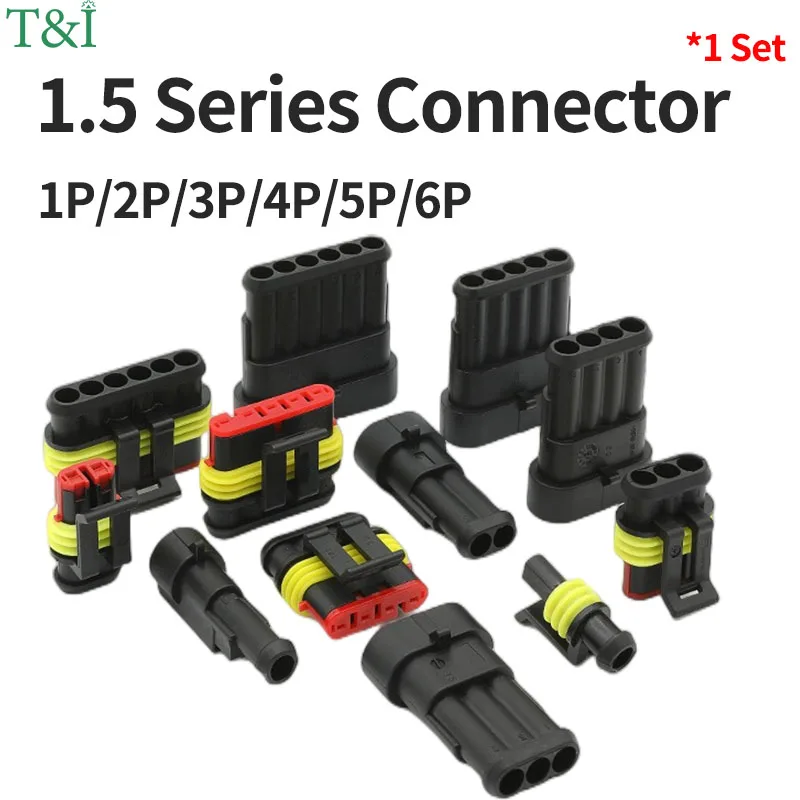 

1 Set AMP/TE Type 1.5 Series 1P/2P/3P/4P/5P/6P Car Connector DJ7041-1.5-11/21 282080-1 Docking Terminal Waterproof Connector