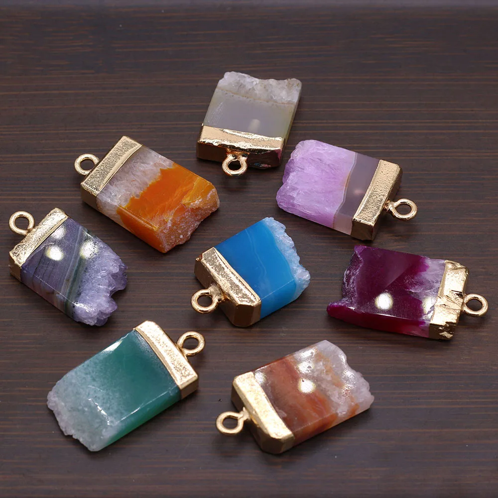 

Natural Stone Amethyst Agate Crystal Teeth Irregular Pendant For Jewelry MakingDIY Necklace Earring Accessorie Charm Gift15x27mm