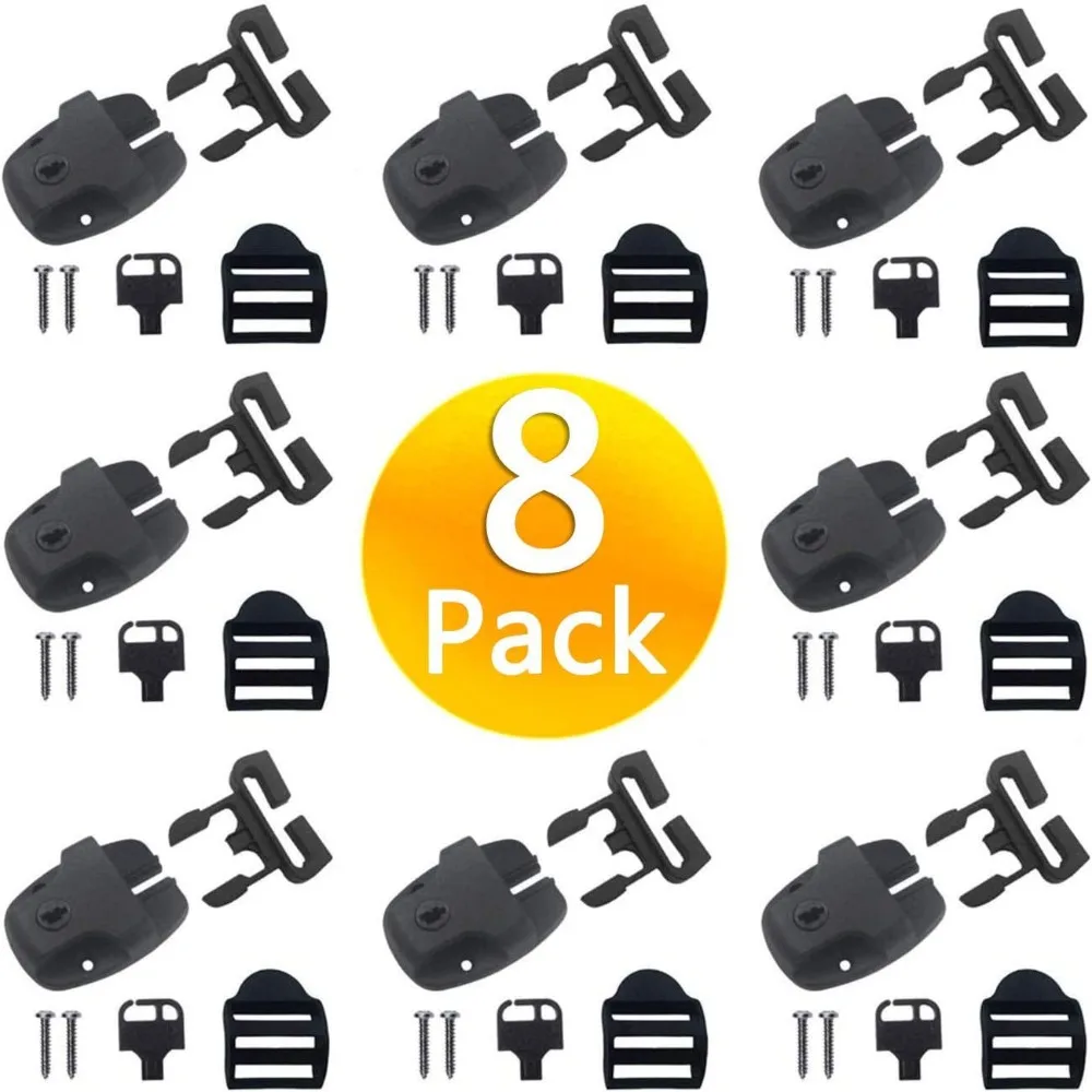 

8Set Plastic Latches Clip Lock Hardwares Tub Cover Latch Repair Kit Broken Have Slot Replace