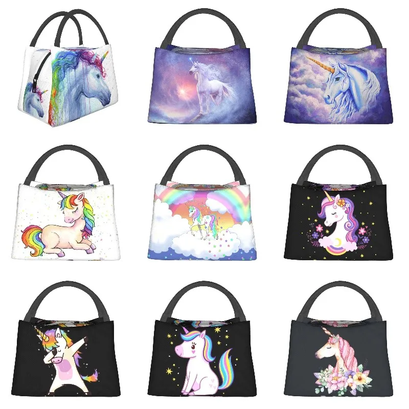 

Термоизолированные ланч-пакеты Rainbow Unicorn, Женский Портативный Ланч-контейнер для офиса, уличный контейнер для хранения еды