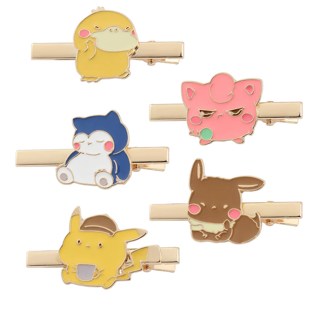 

New Pokemon Metal Hairpin Girls Hair Accessories Pikachu Fat Ding Cartoon Anime Around Duckbill Clip Cosplay Prop Kawaii Gift