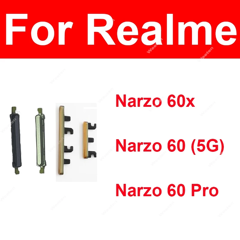 Кнопки регулировки громкости для Realme Narzo 60 60x60 Pro 5G Кнопка вверх и вниз Боковая