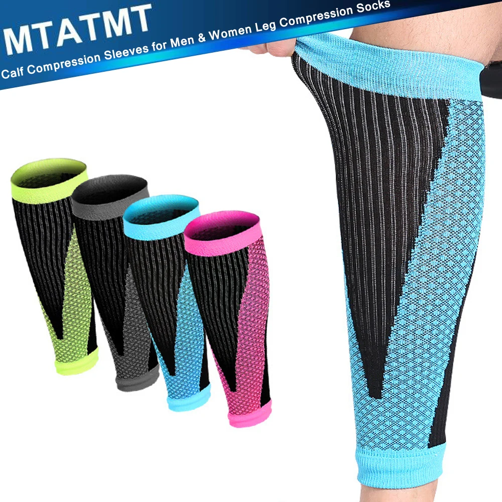 

MTATMT 1Pair Calf Compression Sleeves Leg Socks for Runners, Shin Splint, Varicose Vein Calf Pain Relief Calf Guard for Running