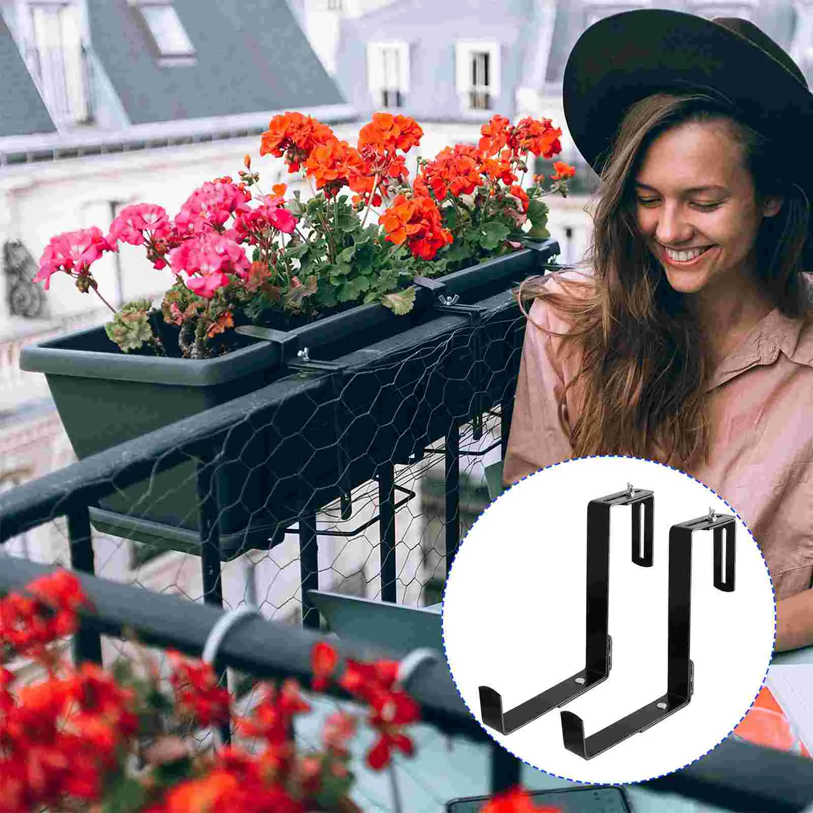 

1 Pair Plants Brackets Wall Planter Hook Flower Pot Hanger (with 2 Anchors)