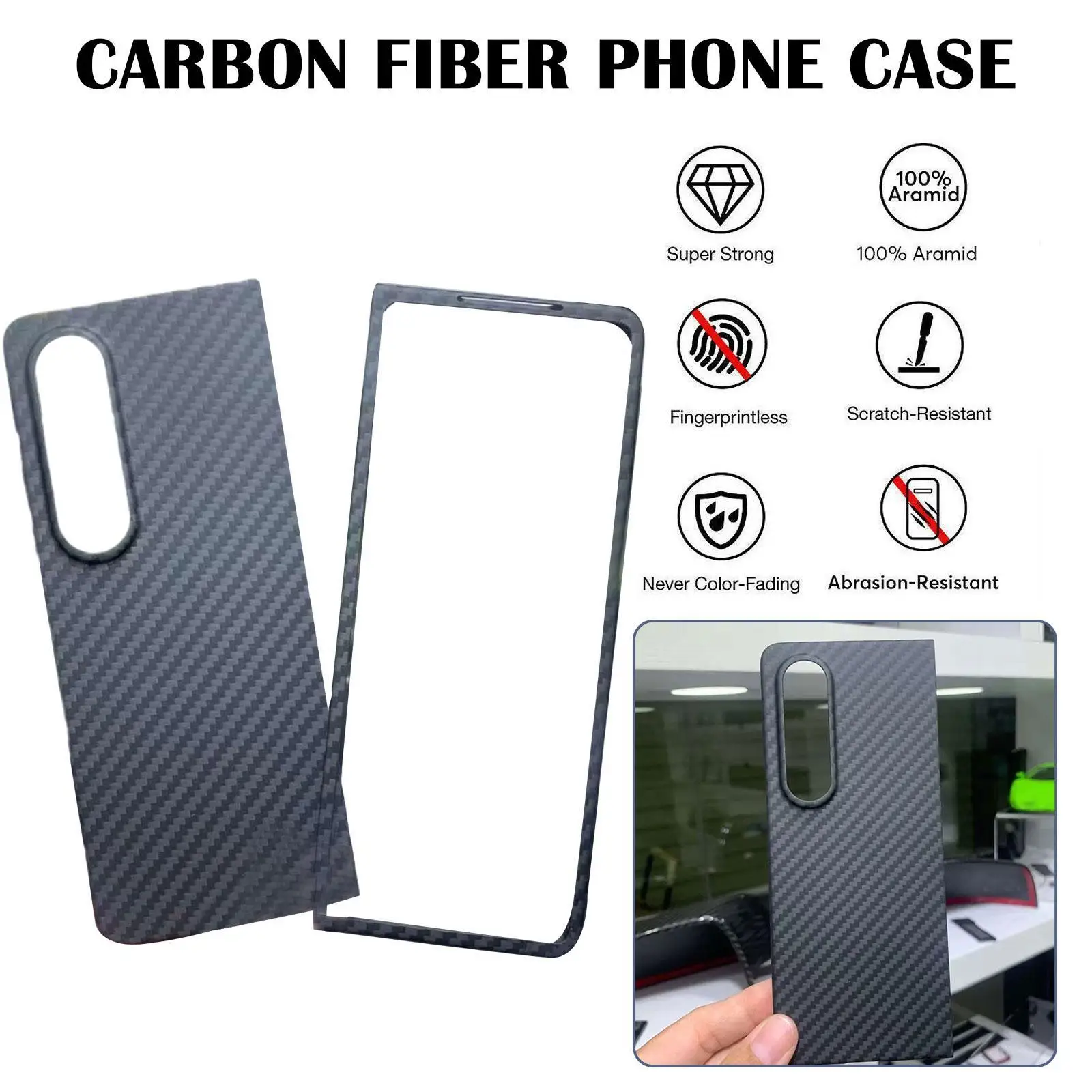 

Case For Samsung Galaxy Z Fold4 Ultrathin Carbon Fiber Aramid Fiber Nti-explosion Anti-fall Mobile Phone Protective Cases Protec