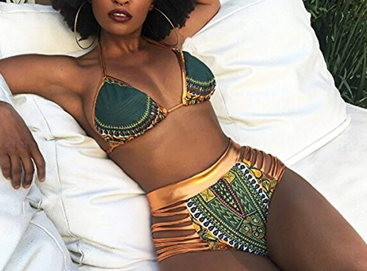 

Sexy South African Golden Halter bikini high waist swimsuit two pieces swimwear women bathing suit купальник женский bikinis