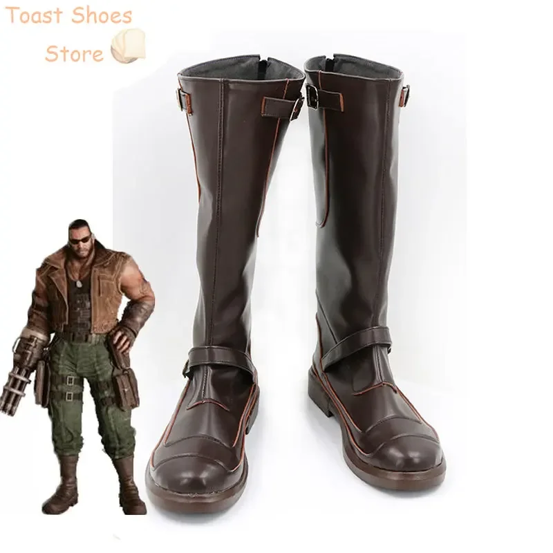 Игра FF7 Barret Wallace обувь для косплея из искусственной кожи карнавальные ботинки на