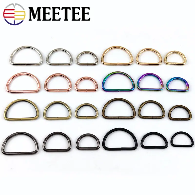 

10/20Pcs Meetee 20/25/32/38mm O D Ring Metal Buckles Dog Collar Bag Belt Webbing Clasp DIY Leather Craft Hardware Accessories