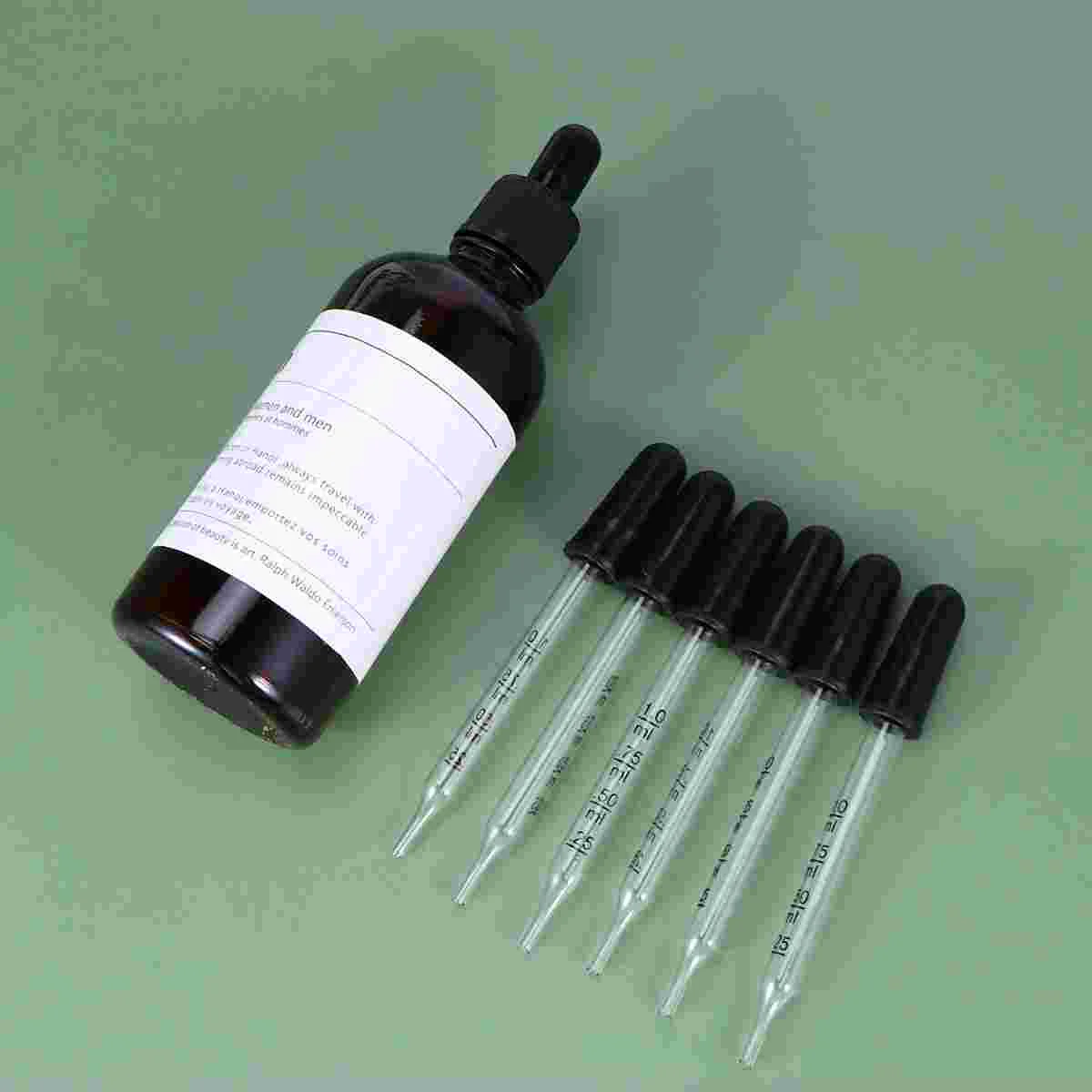 

Eye Dropper for Essential Oils Glass Dropper with Scale, Pipettes Dropper with Black Rubber Dropper for Liquids, Straight 1ml (