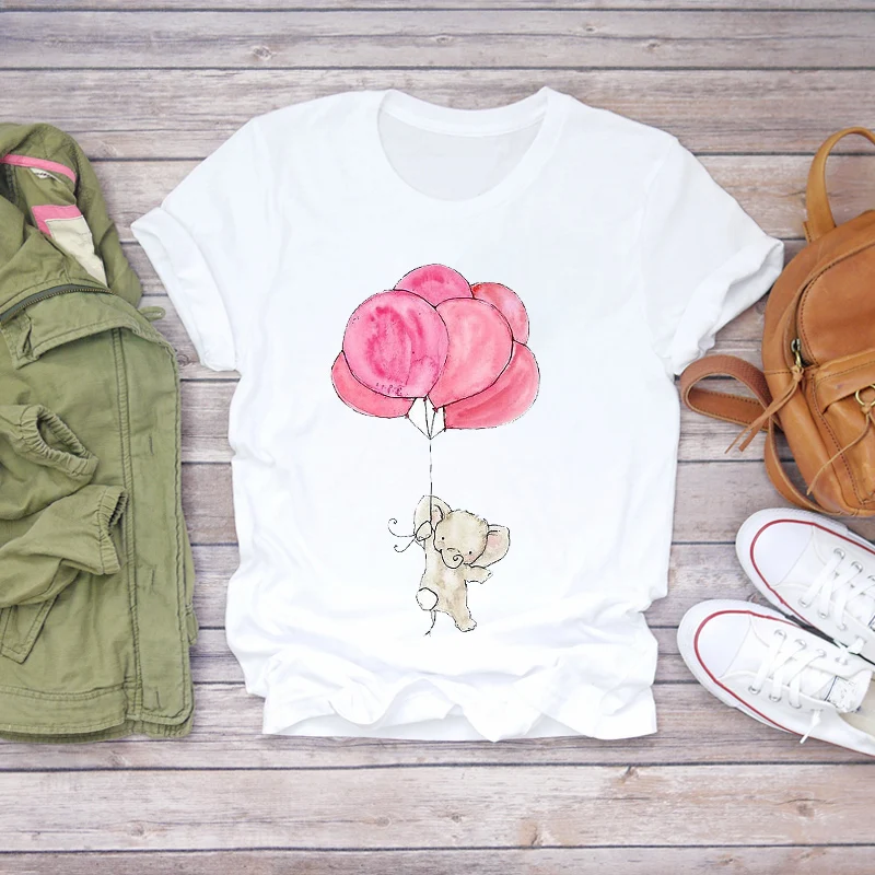 

Women T-shirts Cartoon Love Short Sleeve Cute Print Fashion Clothing Summer Shirt Top T Graphic Female Ladies Womens Tee T-Shirt