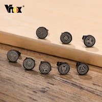 vnox cool norse viking stud earrings for menrock punk black stainless steel runes stuff viking set ear clip accessory