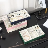 hot sales fashion portable velvet jewelry ring jewelry display organizer box tray holder earring jewelry storage case showcase
