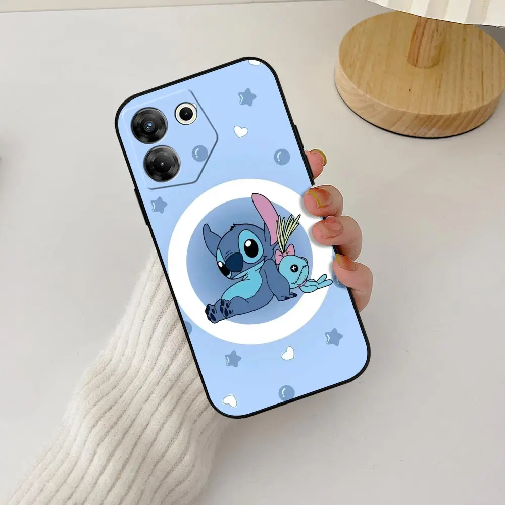 Чехол для телефона Disney Lilo Stitch Cute Infinix Tecno Cpark 30C 7 6 5 POp Poca Smart 9 8 Pro 5G черный мягкий