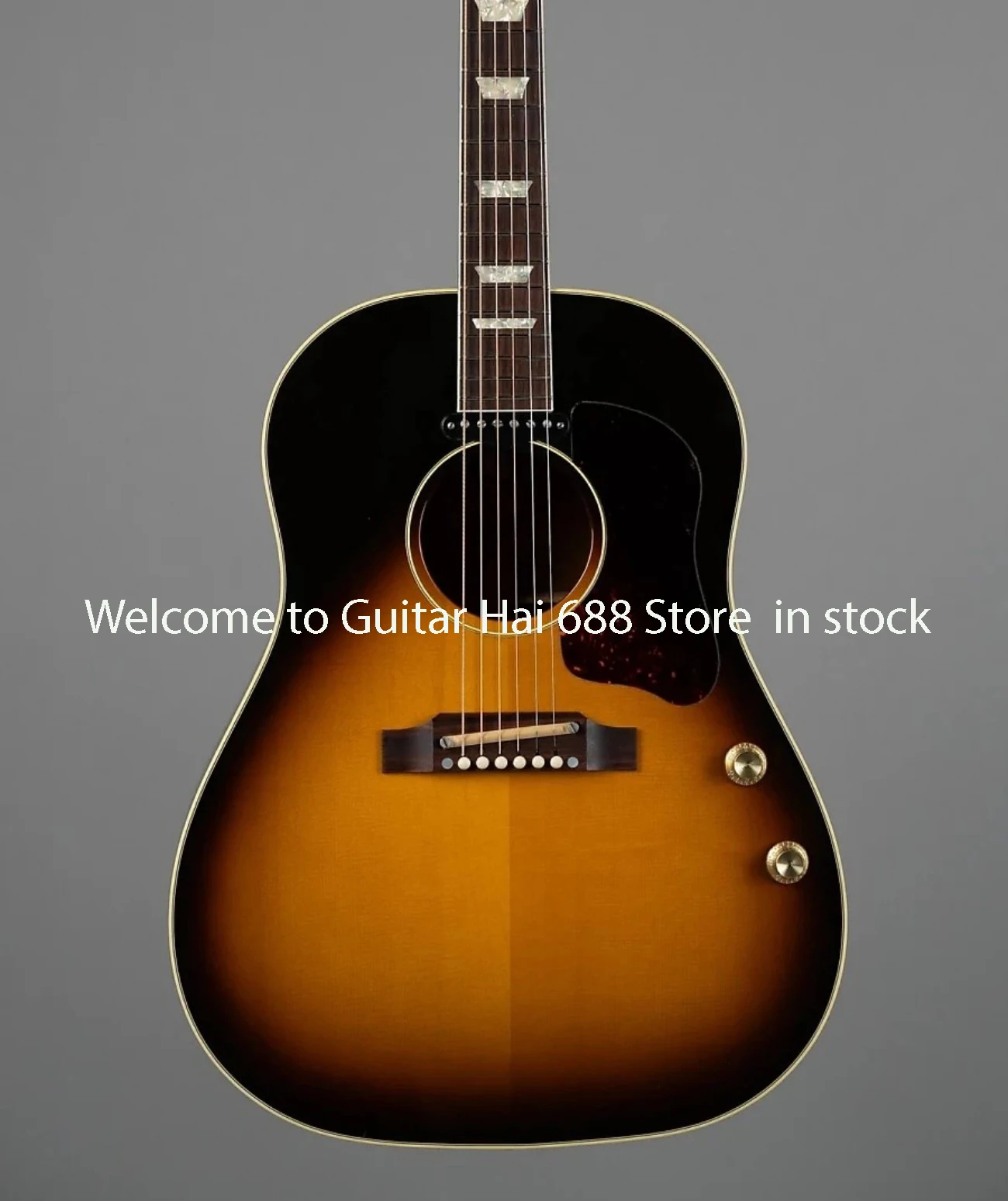 Фото Гитара Custom Shop J-160 E 1996 - Vintage Sunburst, акустическая, винтажная, с эффектом солнечных бликов. # 5462899 №1