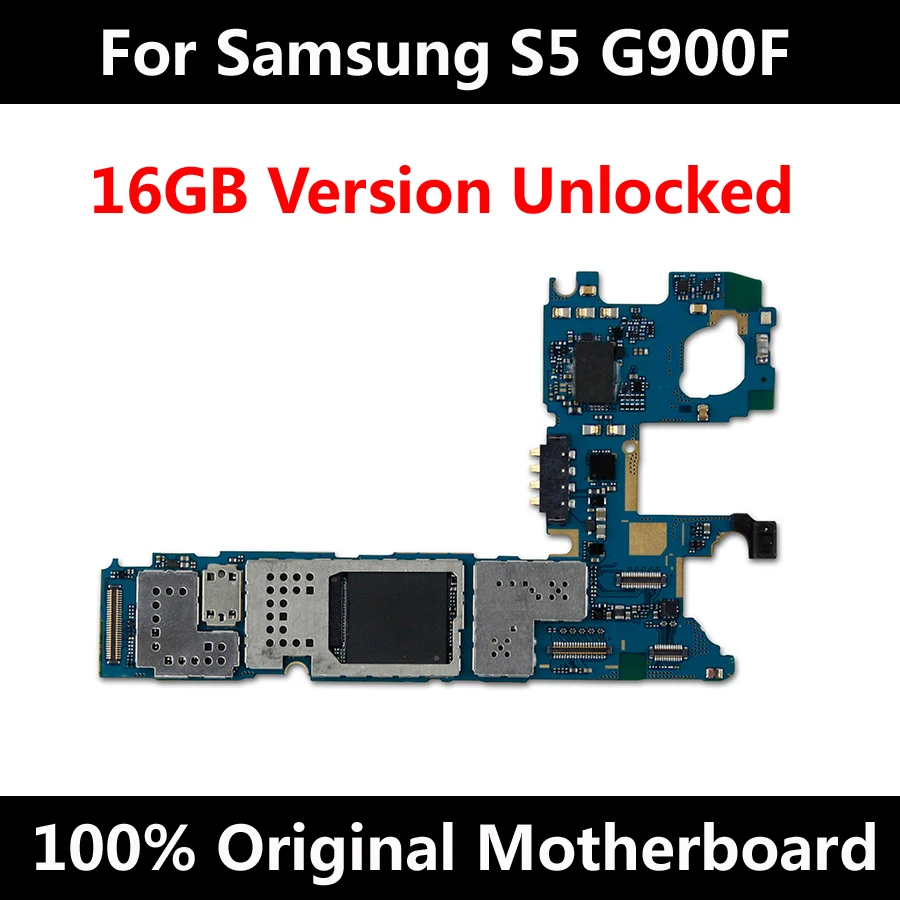 100% разблокированная оригинальная материнская плата телефона для Samsung Galaxy S5 Logic Board G900F Full Chips 16GB.