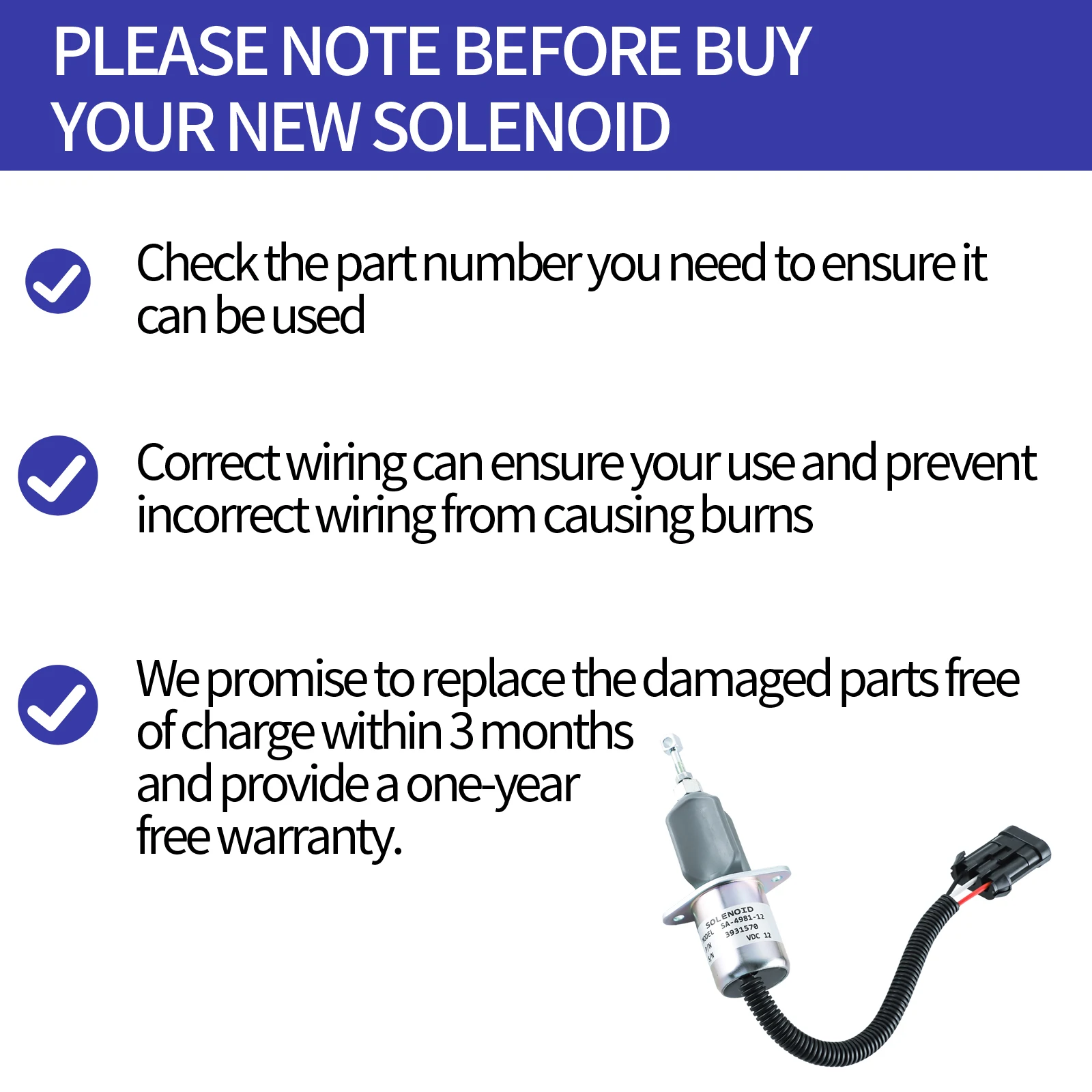 Соленоид отключения подачи топлива 3931570 С комплектами кронштейнов SA-4981-12 5016244 AA