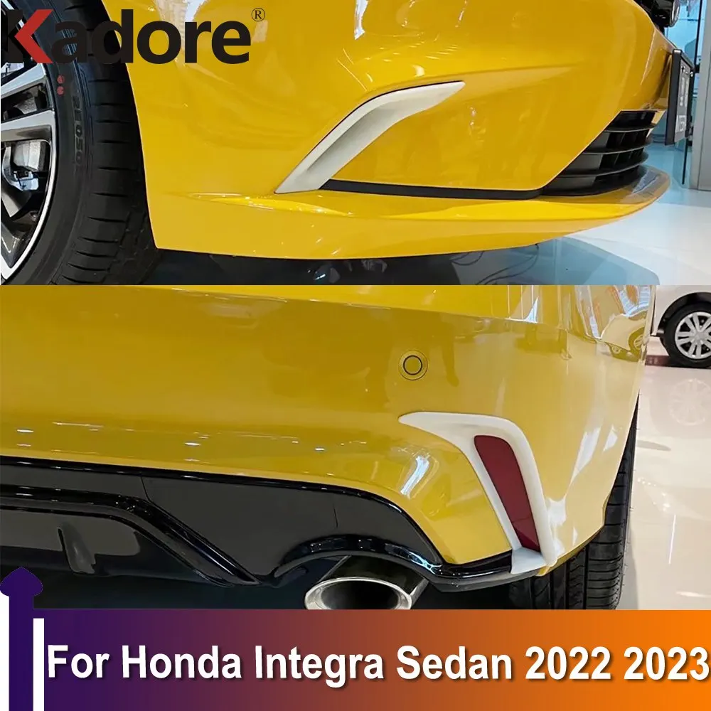 

For Honda Integra Sedan 2022 2023 Chrome Front Rear Foglights Fog Light Lamp Cover Trim Frame Exterior Protector Black