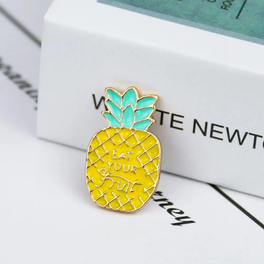 

Милый значок с имитацией ананаса, ананаса, фруктов, цветов, антибликовый значок, воротник и сумка на заказ, украшение, подарочное украшение