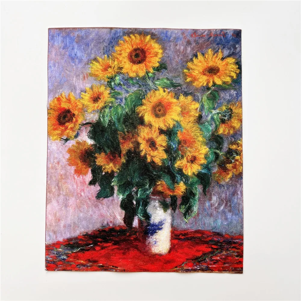 7 шт./лот 20X25 см знаменитая картина маслом водяные лилии хлопковая ткань Canva