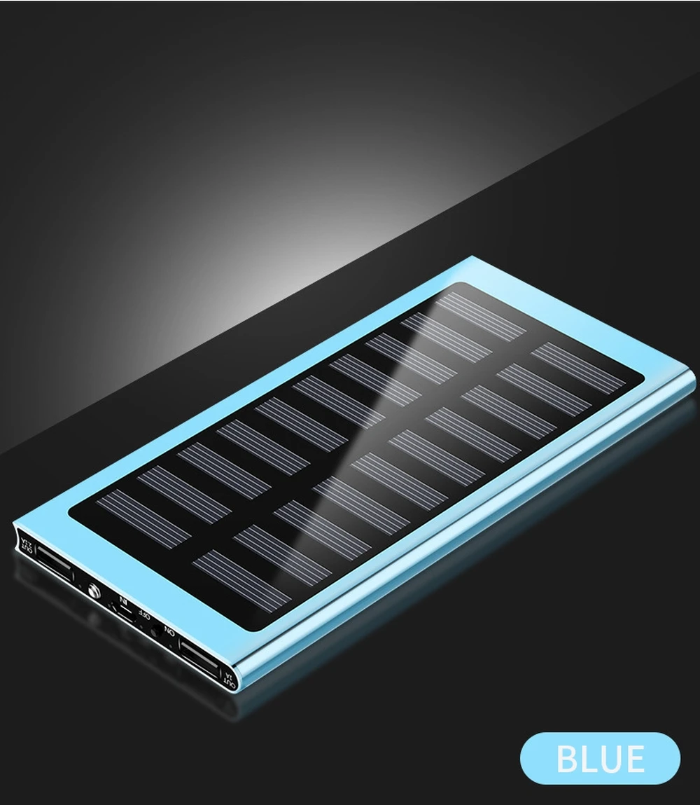 30000 мАч 2USB тонкий Солнечный беспроводной зарядный портативный внешний