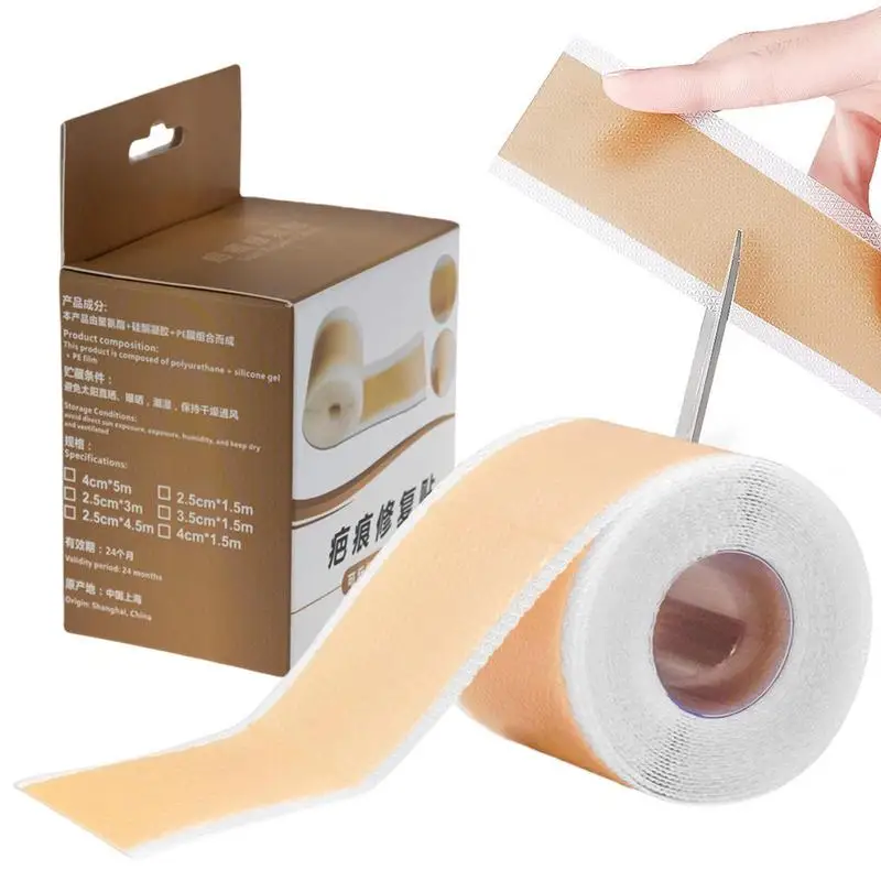 Silicone Scar Sheet 1.57 X 59.06 Inch Scar Sheet Scar Removal Silicone Gel Tape Scar Away Sheets For Scars Keloid C-Section Burn