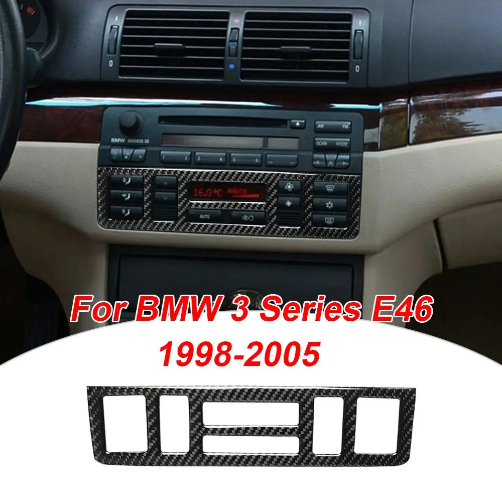 

1Pc Car Console Cover Panel Stickers Carbon Fiber Down Console Side Panel Stickers Auto Interior Decoration For BMW E46 3 Series