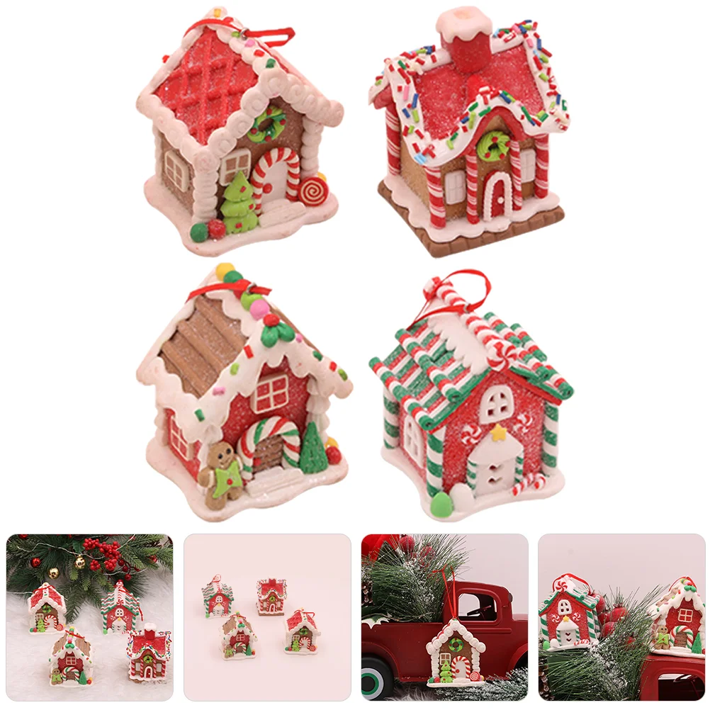 

4 Pcs Decor Xmas Pendant Tree Accessories Party Ornament Hanging Ornaments Props