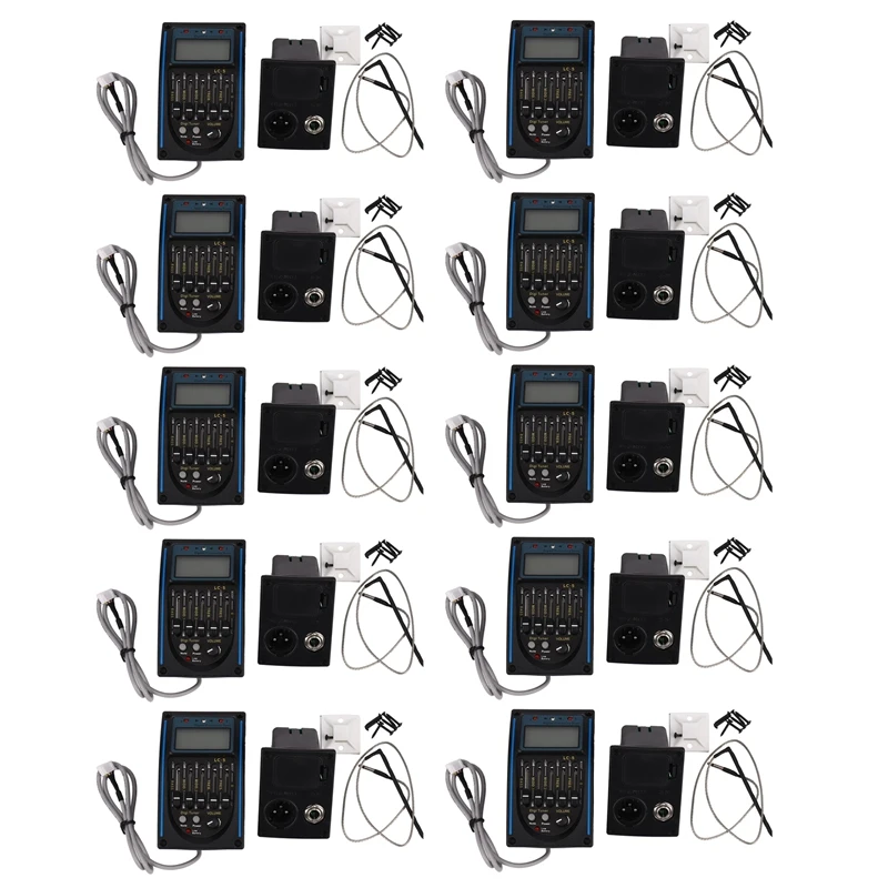 

New 10X 5 Band EQ Equalizer Pickup, Acoustic Guitar Preamplifier Tuner With LCD Tuner And Volume Control LC-5