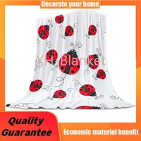 fortunehouse8 ladybug blanket flannel fleece blanket christmas red ladybug throw blanket super soft warm cozy bed couch or car