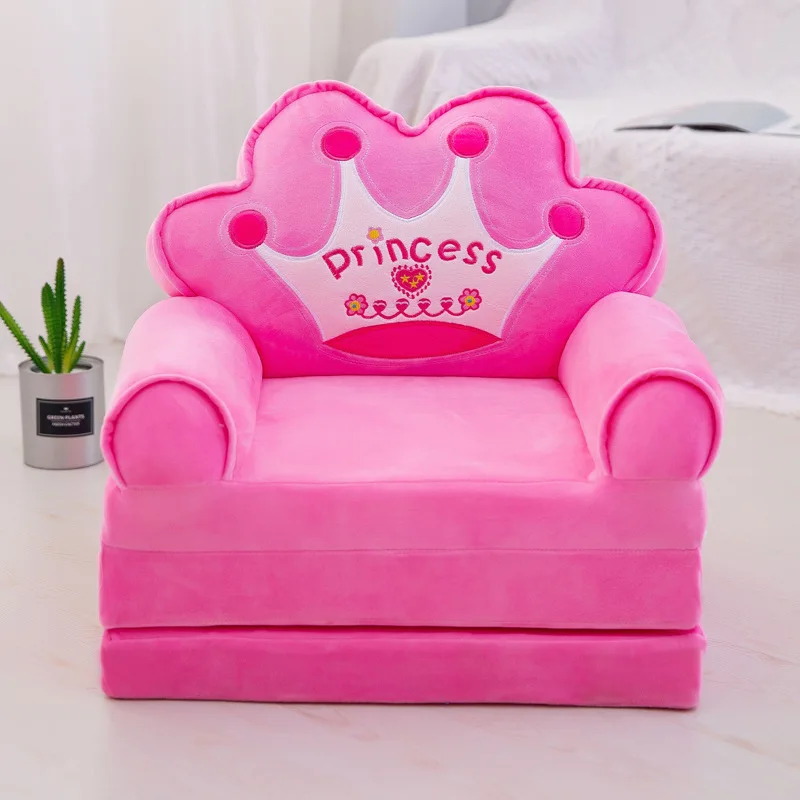 

Stuffed Three-layer Folding Kid Sofa Bed Fashion Cartoon Crown Seat Cute Baby Stool Kindergarten Cushion Lazy Sofa Child Chair