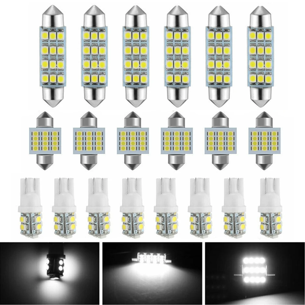 

20pcs T10 W5W Auto Car Interior LED Light Dome License Plate Mixed Lamp Interior Dome Light Trunk Lamp Parking Bulbs Set