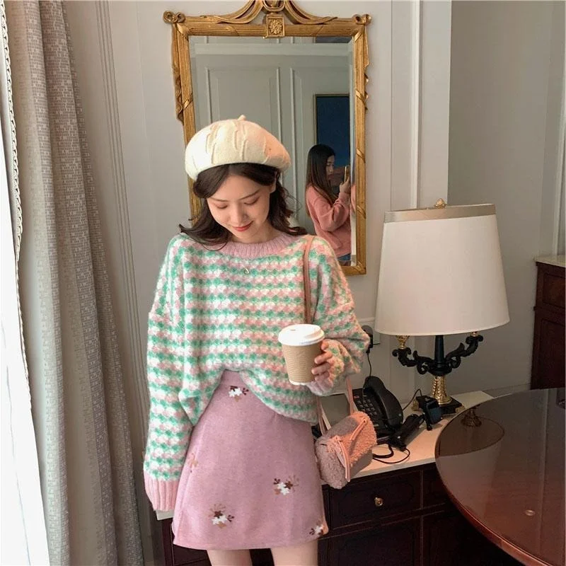 

Женский свитер в стиле ретро, Свободный пуловер, одежда для осени и зимы