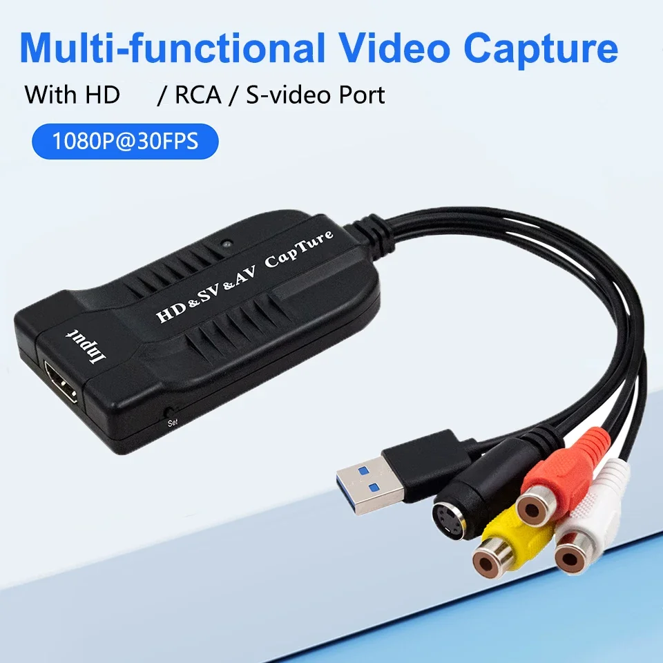 Карта видеозахвата USB2.0 HD/RCA/S-видео в USB-устройство захвата аудио-видео VHS цифровой