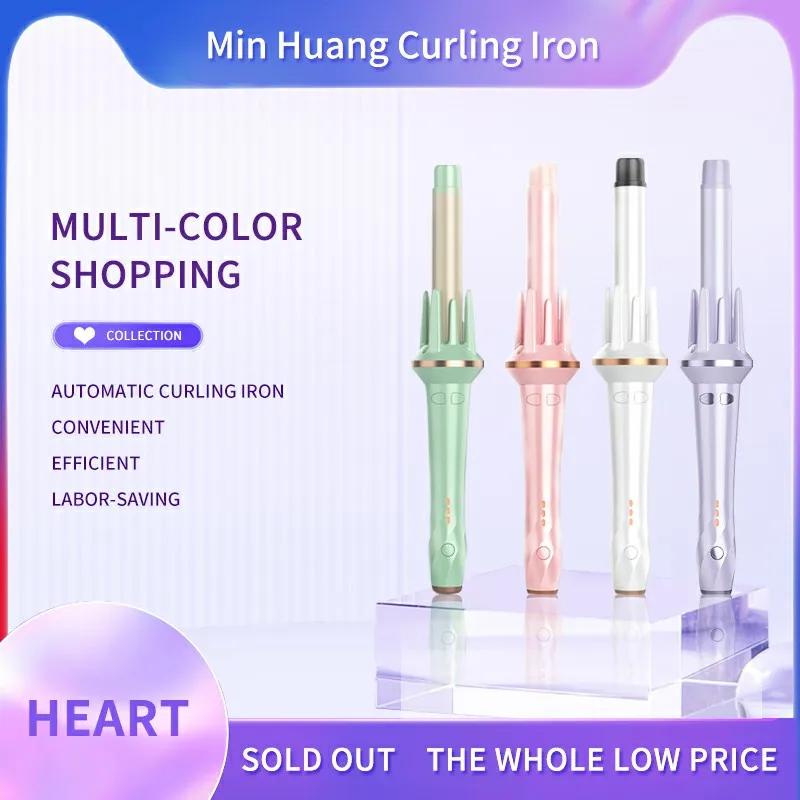MinHuang Automatic  Hair Curler Large Wave Curling Iron Tongs Temperature Adjustable Anion Fast Heating  Styling Curlers